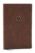NKJV Spurgeon and the Gospels Brown Bible, a leather-bound edition featuring the Spurgeon study notes on the four Gospels.