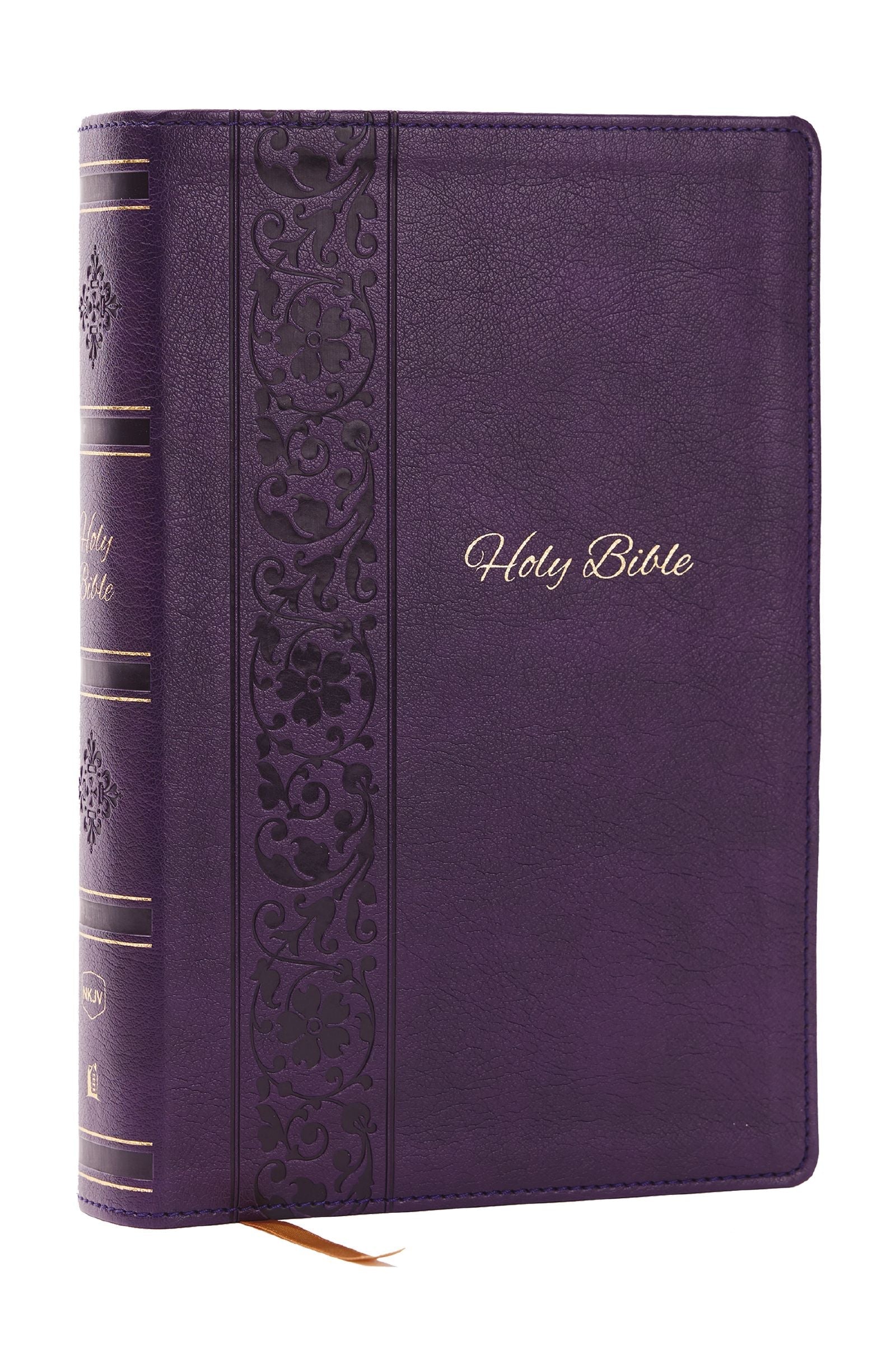 NKJV Giant Print Personal Size Bible with red letter edition in purple