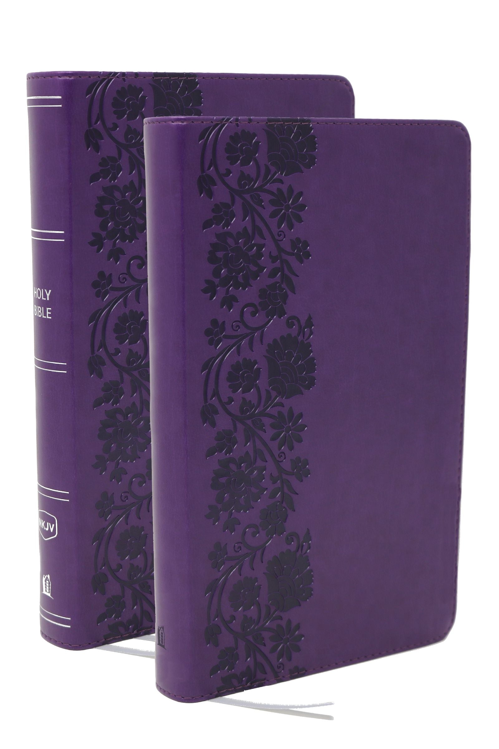 NKJV Personal Size Journal Reference Bible with End-of-Verses in Purple Leather Bound Edition