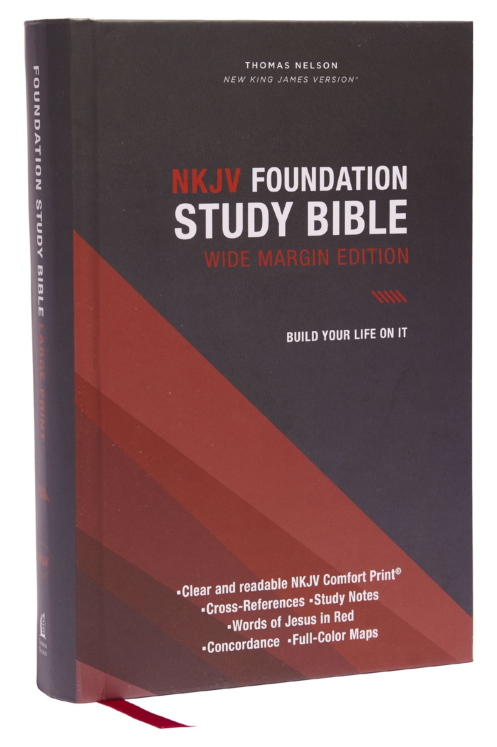 NKJV Foundation Study Bible in Black with Red Letter Edition for in-depth study
