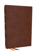 NKJV personal size large print reference Bible with red letter edition and brown cover