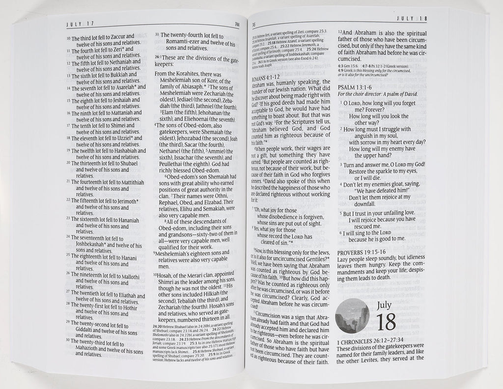NLT One Year Bible (Black Letter Edition)