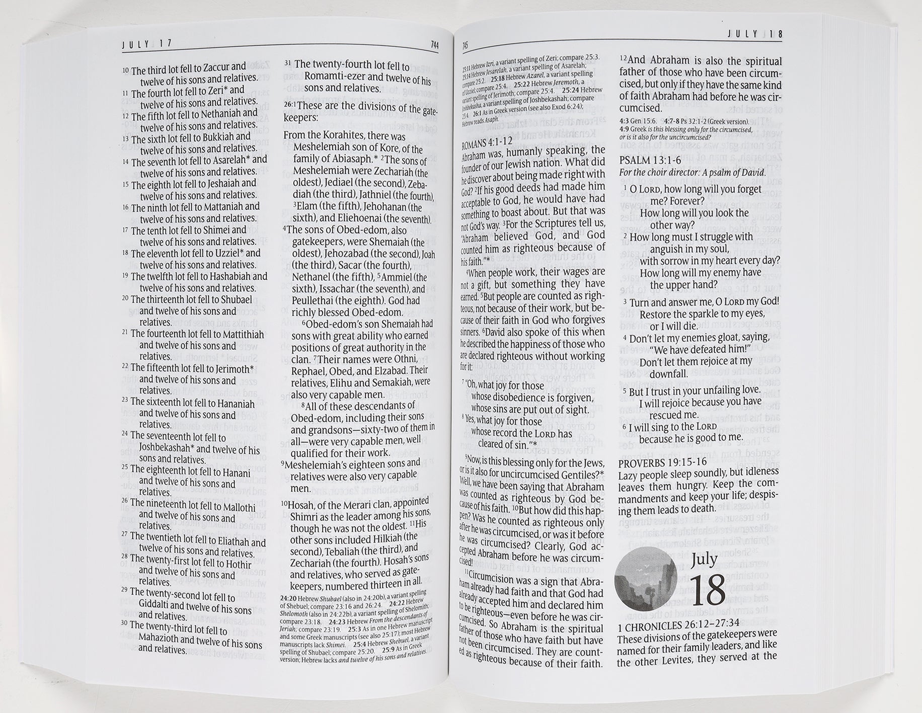 NLT One Year Bible (Black Letter Edition)