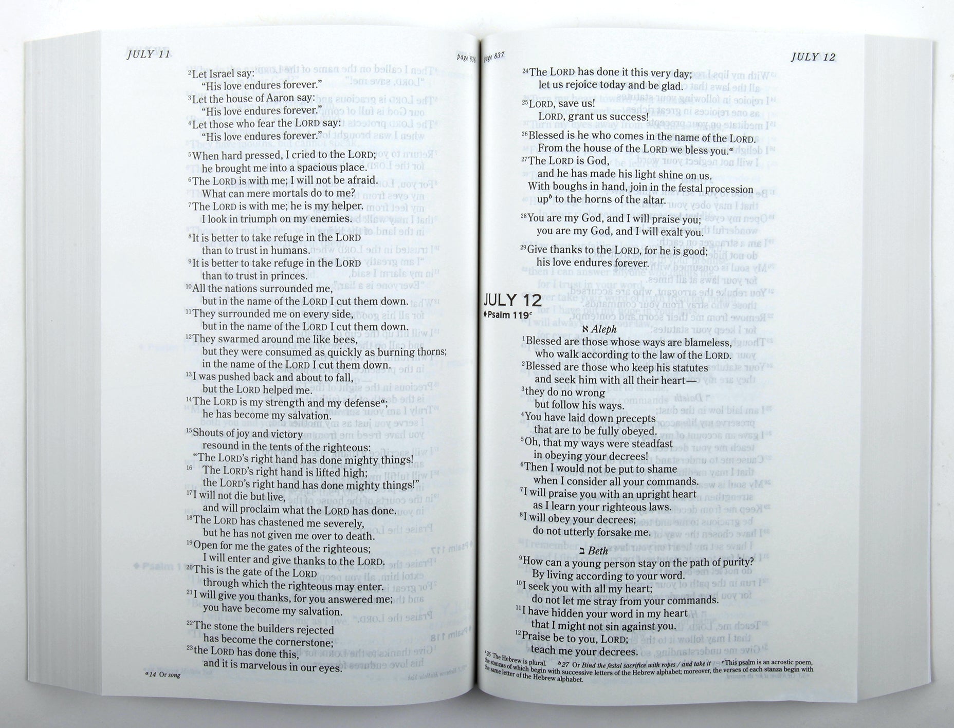 NIV One Year Devotional Journaling Bible in black letter edition for daily devotion and journaling.