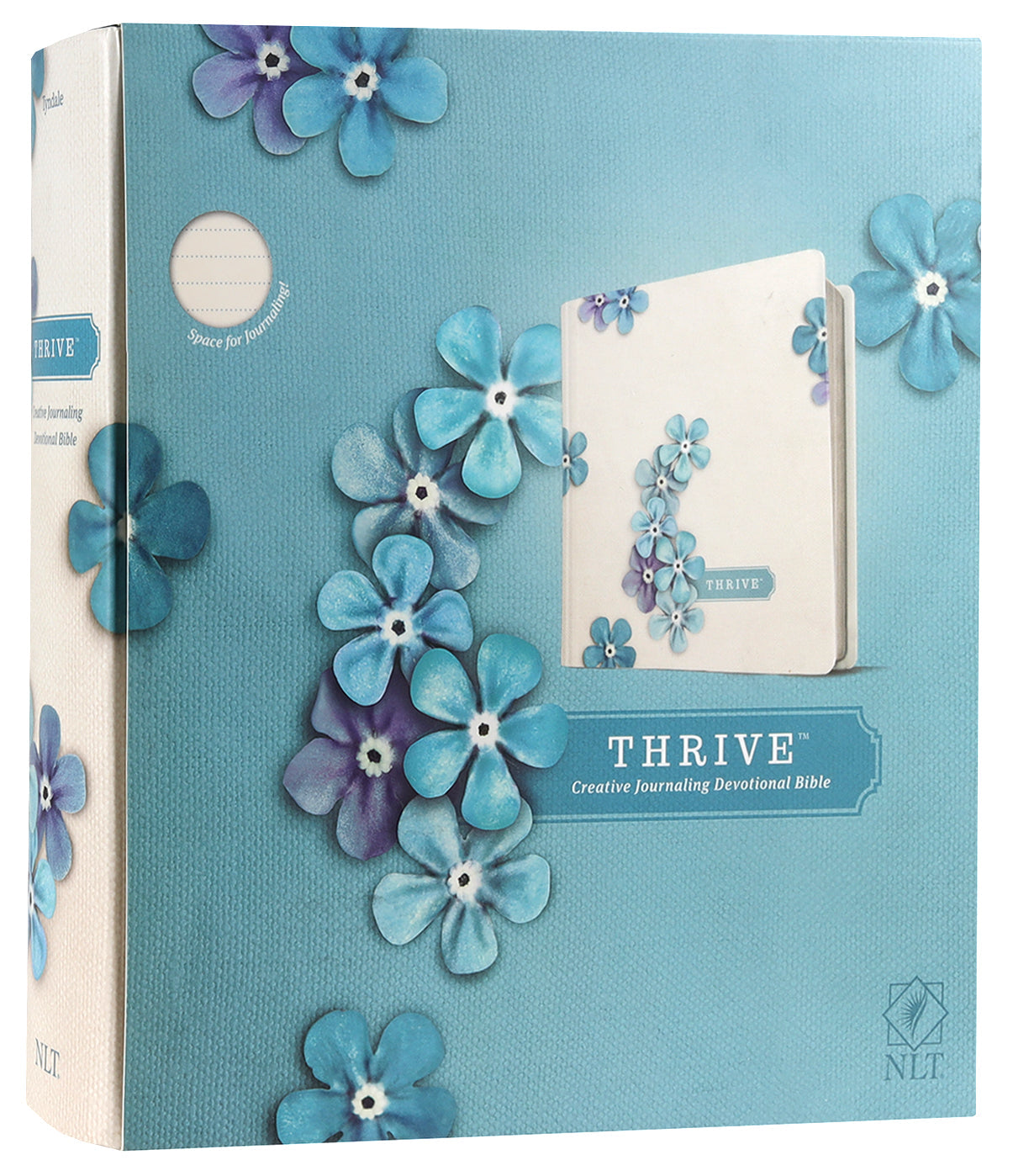 Blue Flowers NLT Thrive Devotional Bible with Black Letter