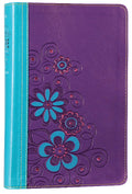 NLT Girls Life Application Study Bible with Blue Purple Flower Black Letter Edition Cover