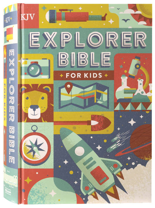 KJV Explorer Bible for Kids, a kid-friendly Bible featuring multiple translations including NIV, NIrV, ICB, ESV, NKJV, NLT, C