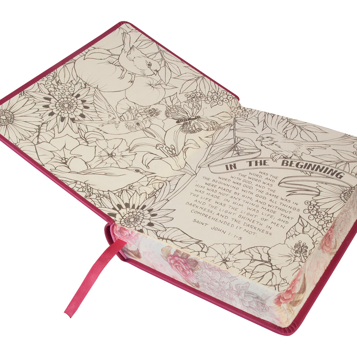 Front cover of Pink KJV My Creative Bible with Black Letter Edition, featuring black letter edition