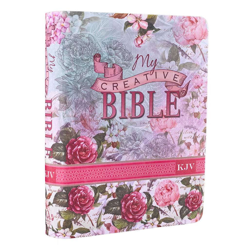 Front cover of KJV My Creative Bible Silky Floral (Black Letter Edition) journal, showcasing its elegant and creative look.