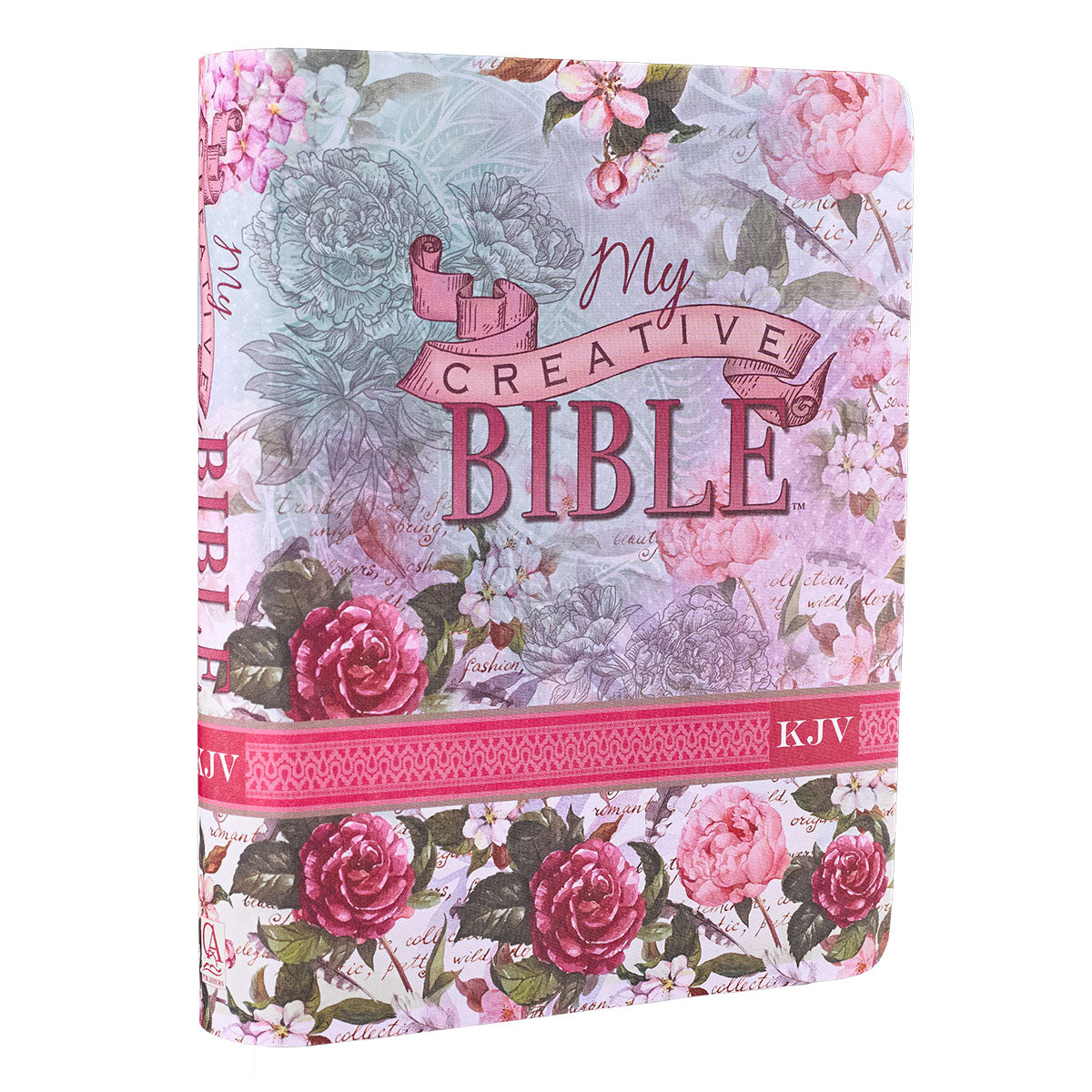 Front cover of KJV My Creative Bible Silky Floral (Black Letter Edition) journal, showcasing its elegant and creative look.