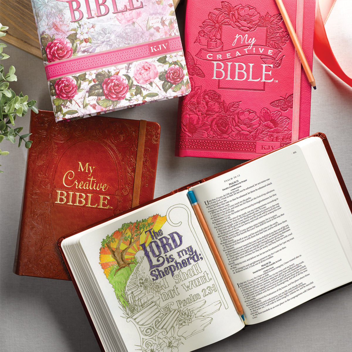 KJV My Creative Bible Silky Floral (Black Letter Edition) journal with notes and inspirational quotes, showcasing its usabili