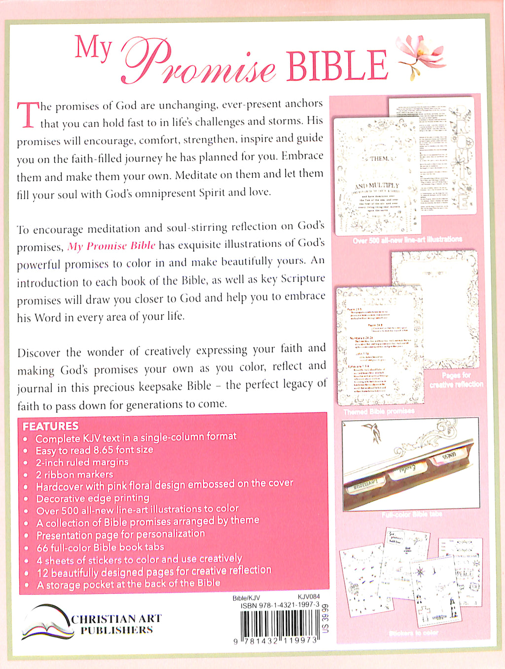 KJV My Promise Bible Large Print Pink Floral (Black Letter Edition)