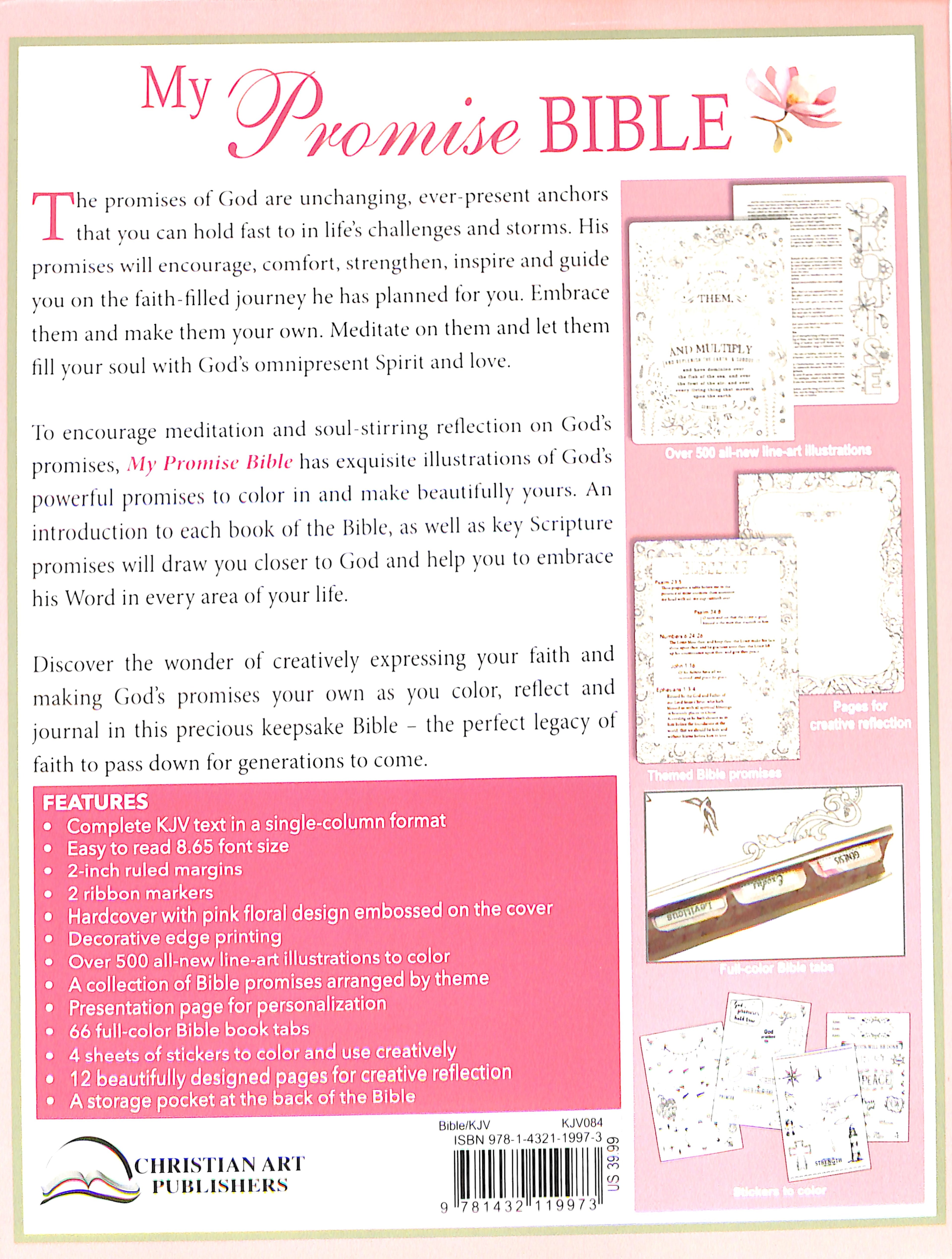 KJV My Promise Bible Large Print Pink Floral (Black Letter Edition)