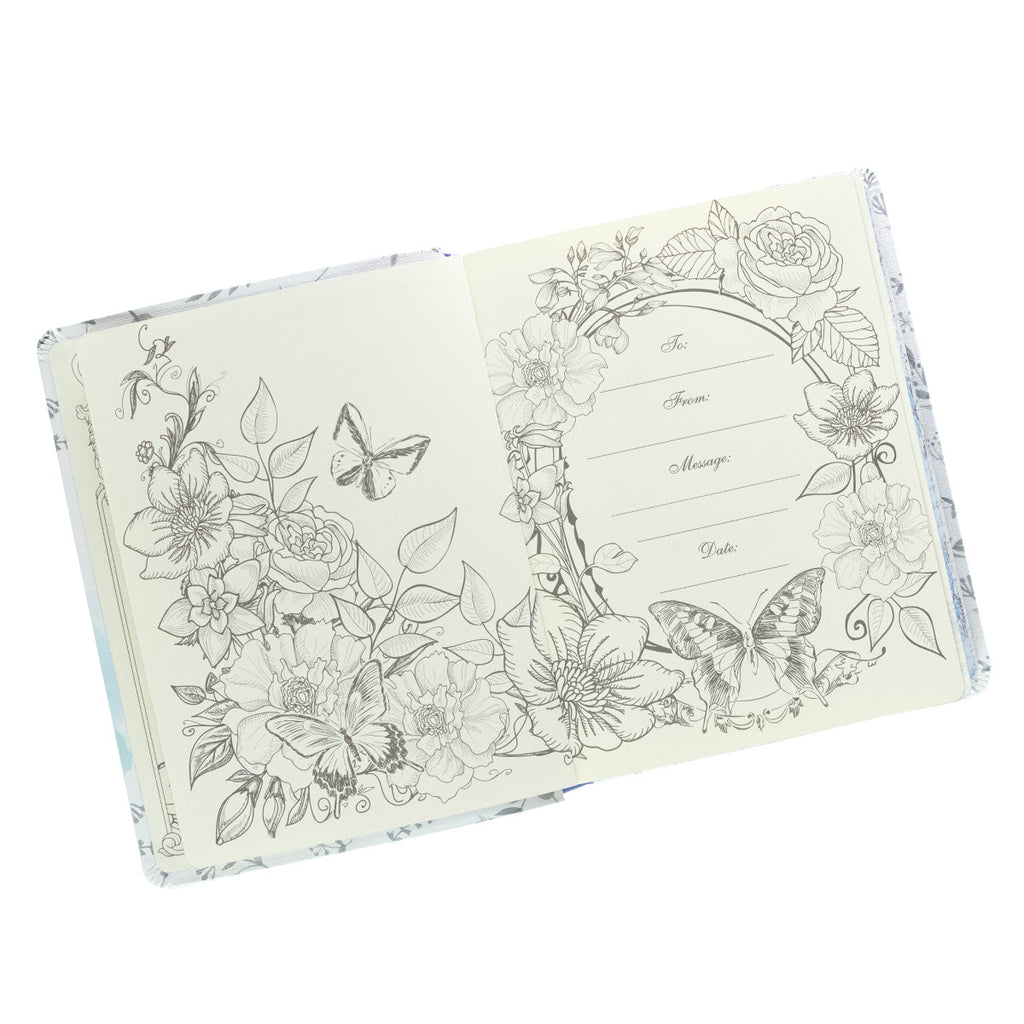 Close-up of the KJV My Promise Bible's Butterfly design in Black Letter Edition, perfect for reading and journaling.