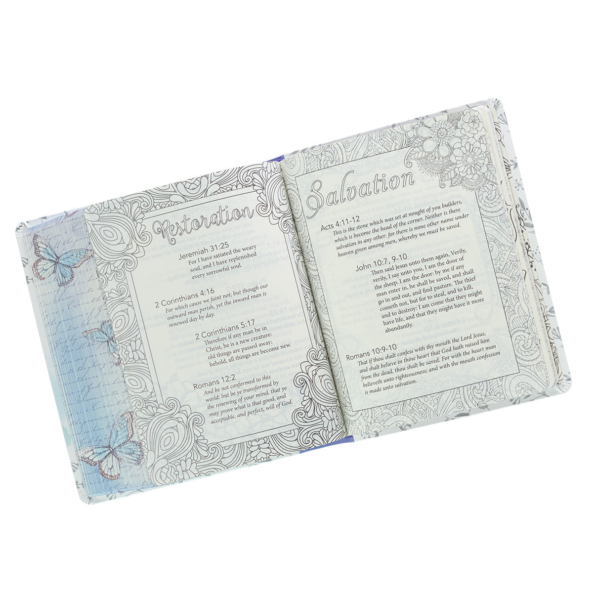 KJV My Promise Bible Butterfly design in Black Letter Edition on a desk, ideal for studying and note-taking.