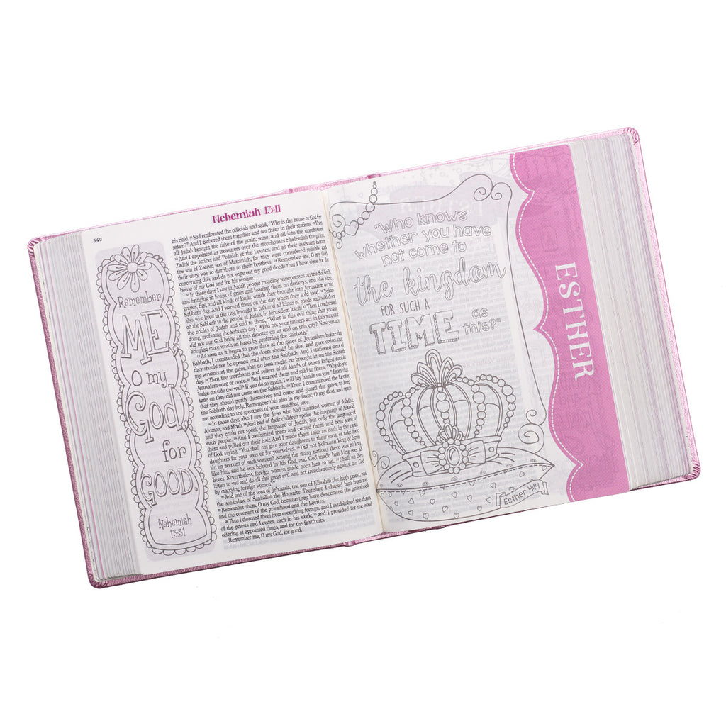 ESV My Creative Bible Pink Salsa Hardcover Luxleather