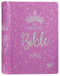 Purple Glitter Edition of the ESV Creative Bible in a hardcover design