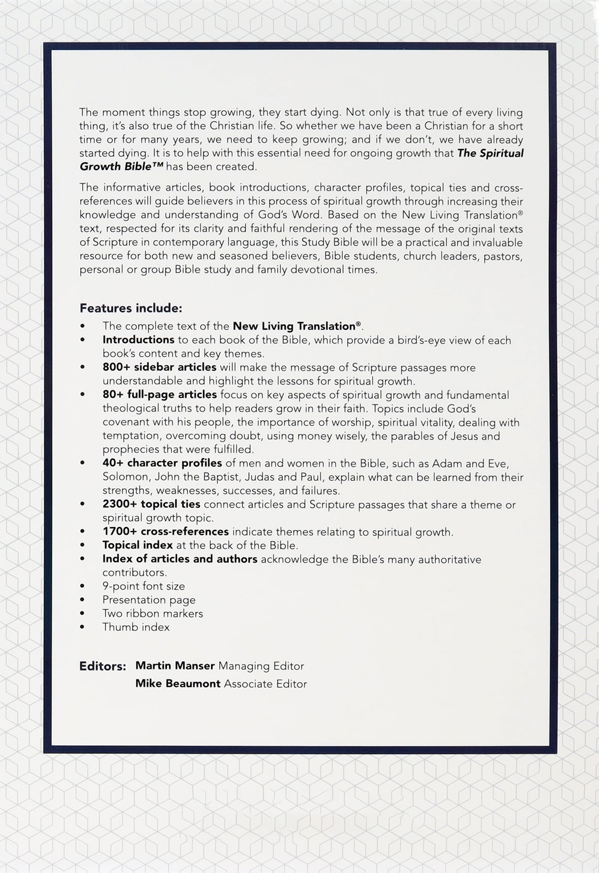 NLT Navy Indexed Study Bible for Spiritual Growth and Christian studies