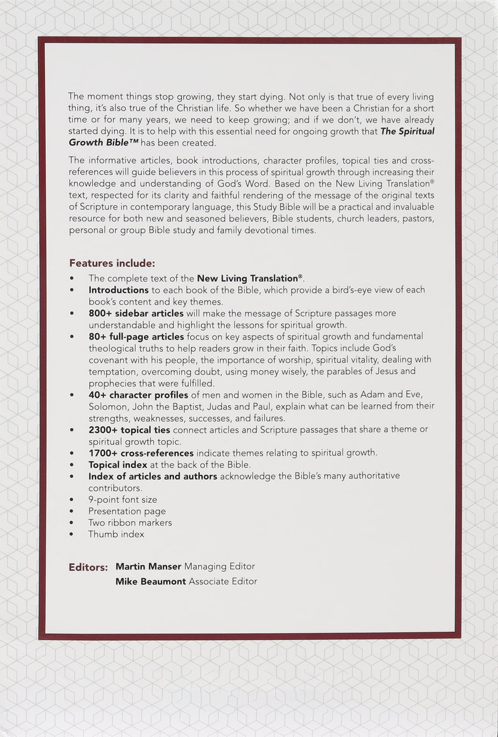Close-up of NLT New Living Translation Bible with Berry Indexed Tone