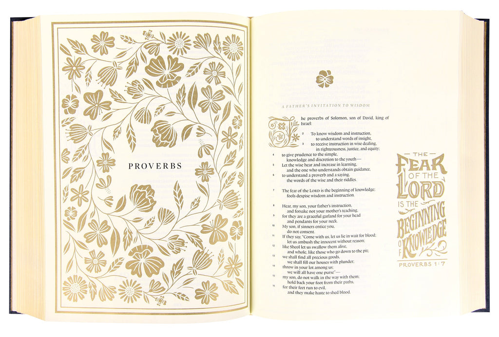 ESV Illuminated Bible Art Journaling Edition Blue With Slipcase (Black Letter Edition)