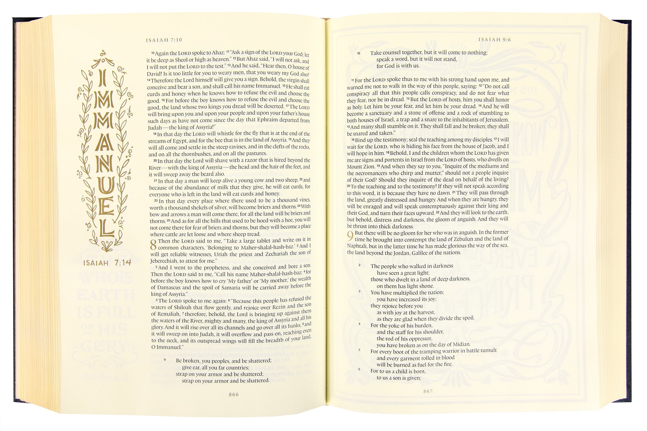 Close-up of Blue Art Journaling ESV Illuminated Bible