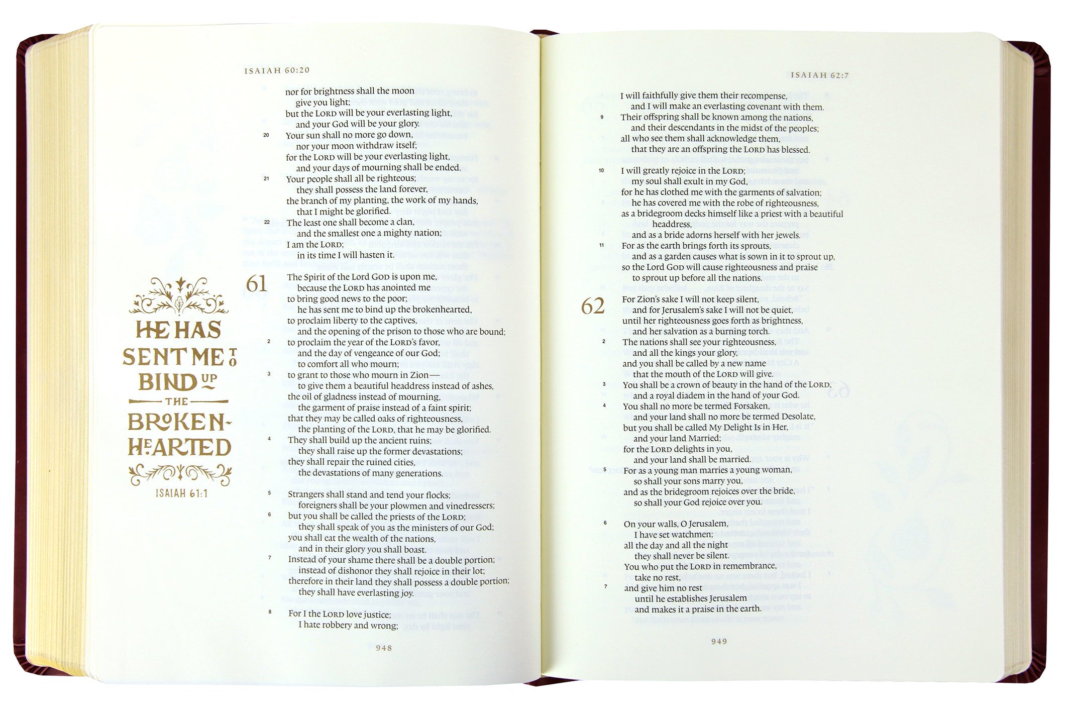 ESV Illuminated Bible Art Journaling Edition Black Letter, Burgundy Leather cover detail