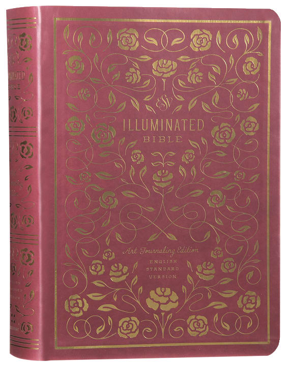 ESV Illuminated Bible Art Journaling Edition Black Letter, Burgundy Leather