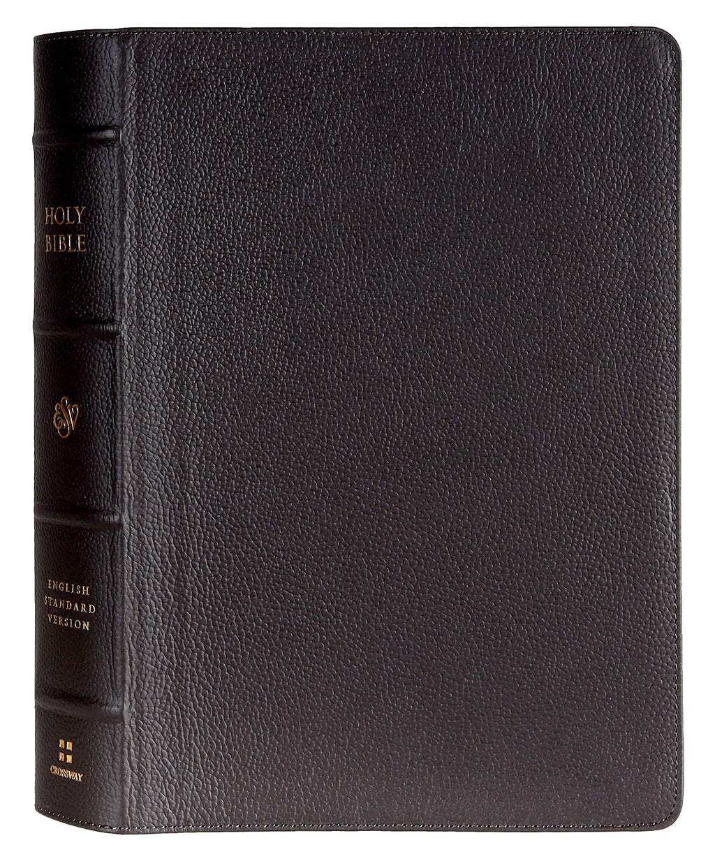 Large print single column ESV journaling Bible in deep brown leather with black letter edition