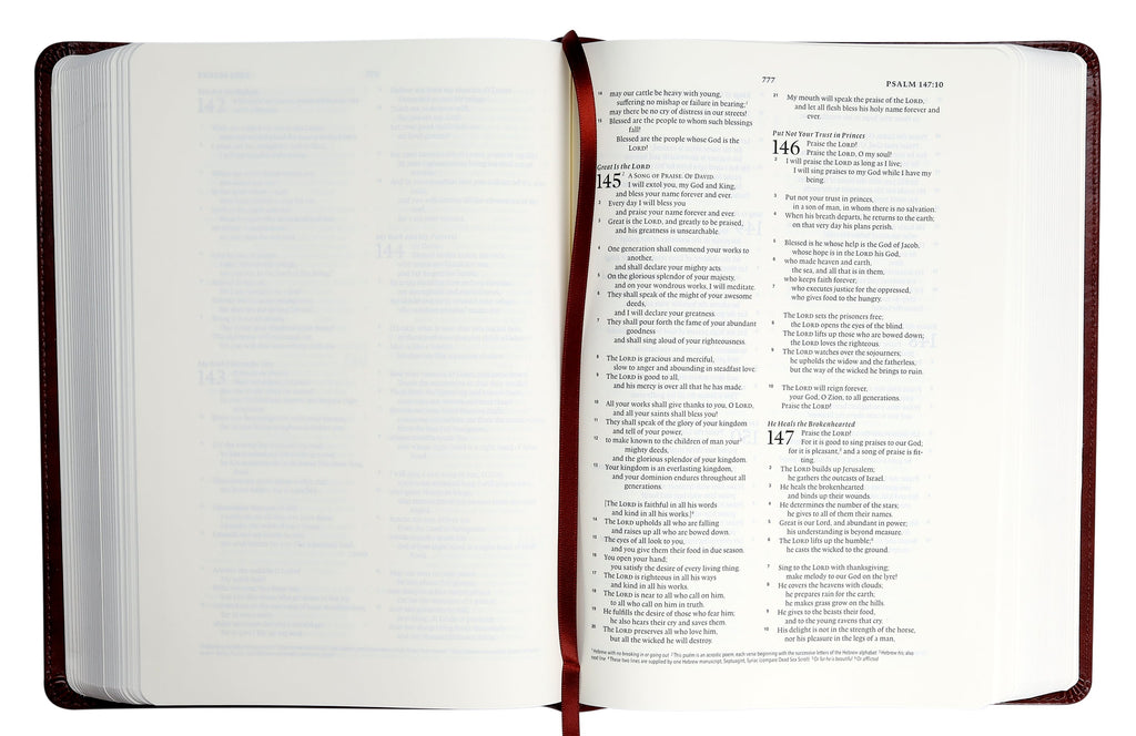 ESV Journaling Bible Interleaved Edition with Mahogany Mosaic Cross Design close-up