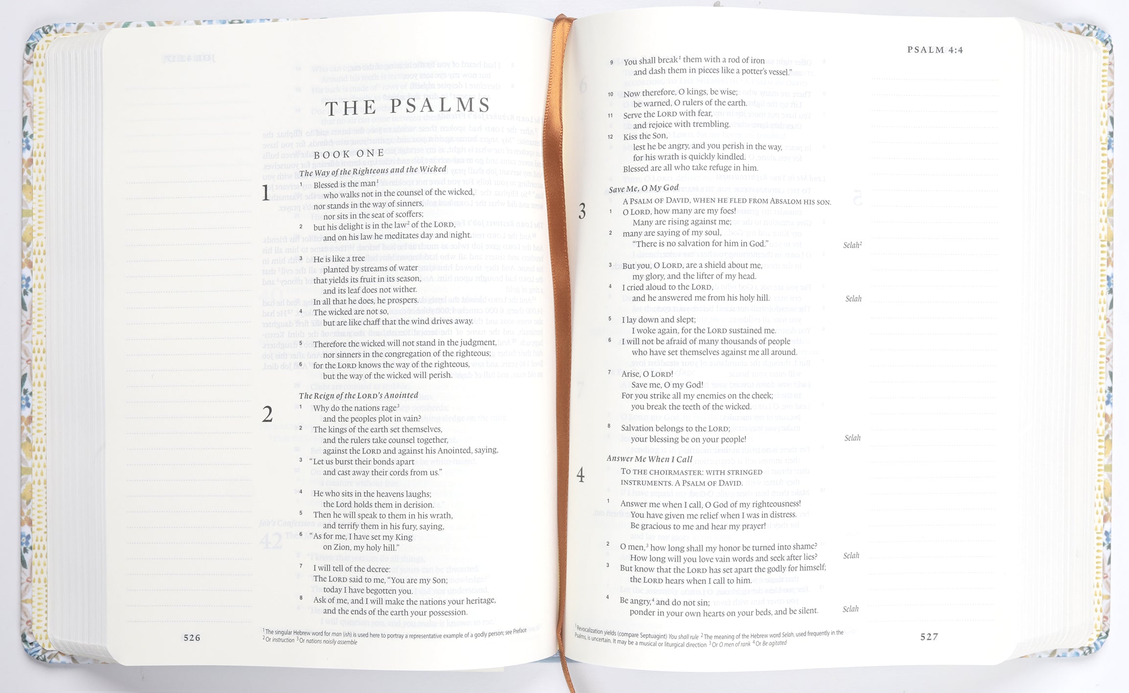 Front cover of ESV Single Column Journaling Bible with Jessica Bush's Flourish design