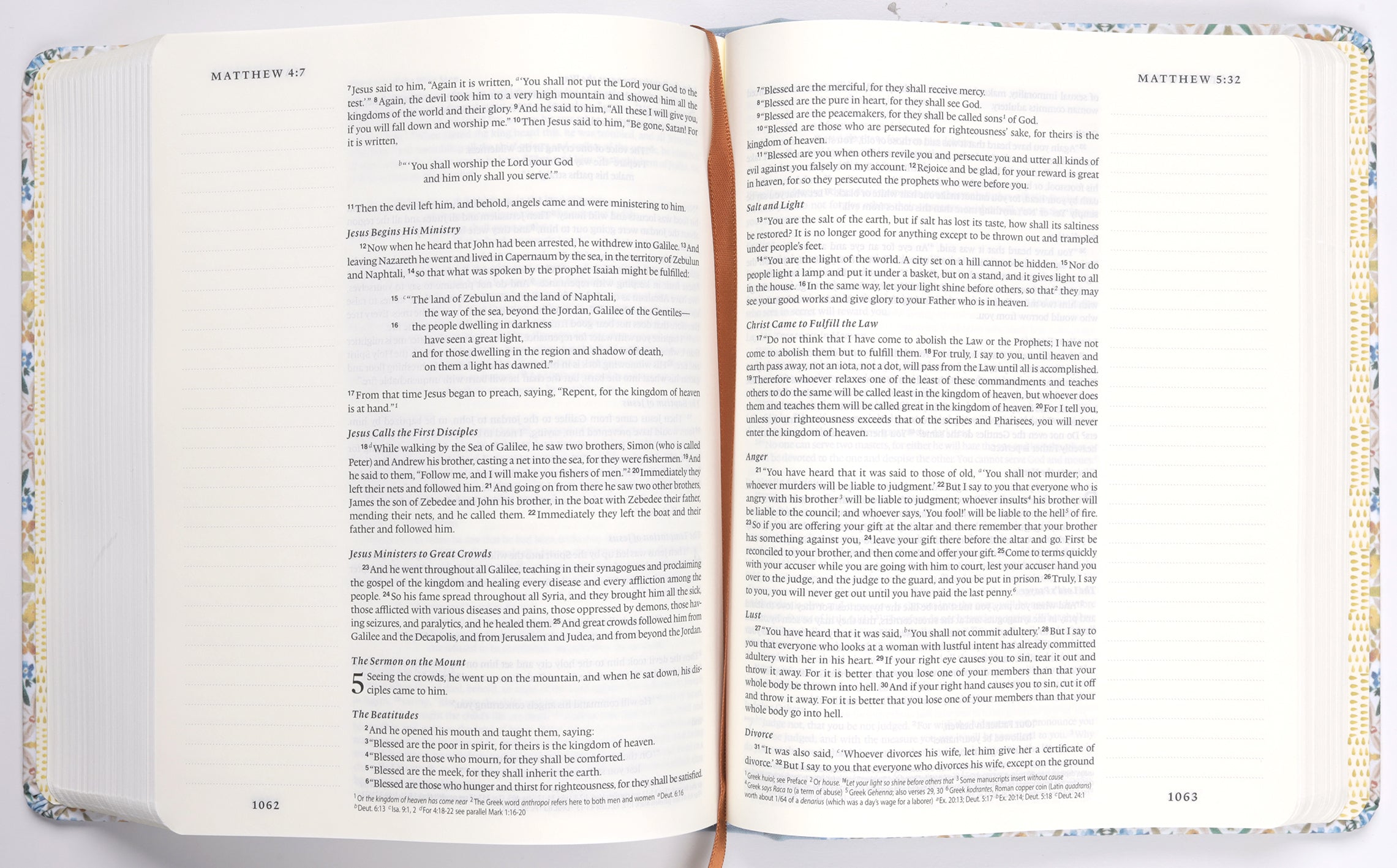 ESV Single Column Journaling Bible featuring artist Jessica Bush's Flourish artwork