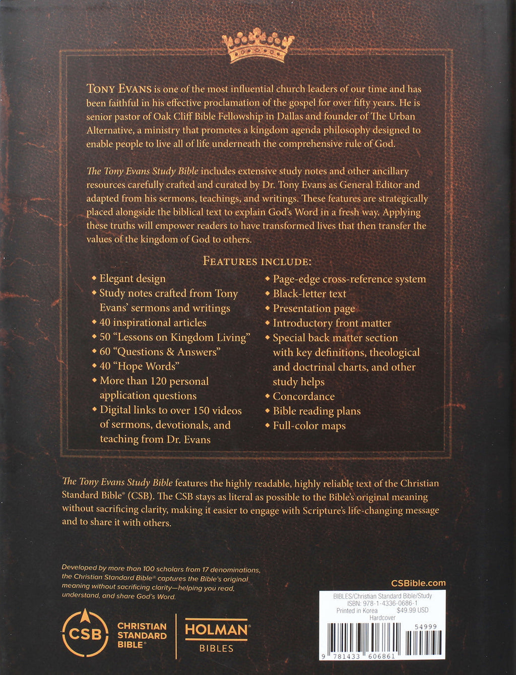Discover a deeper understanding with the CSB Tony Evans Study Bible, a high-end black letter study guide