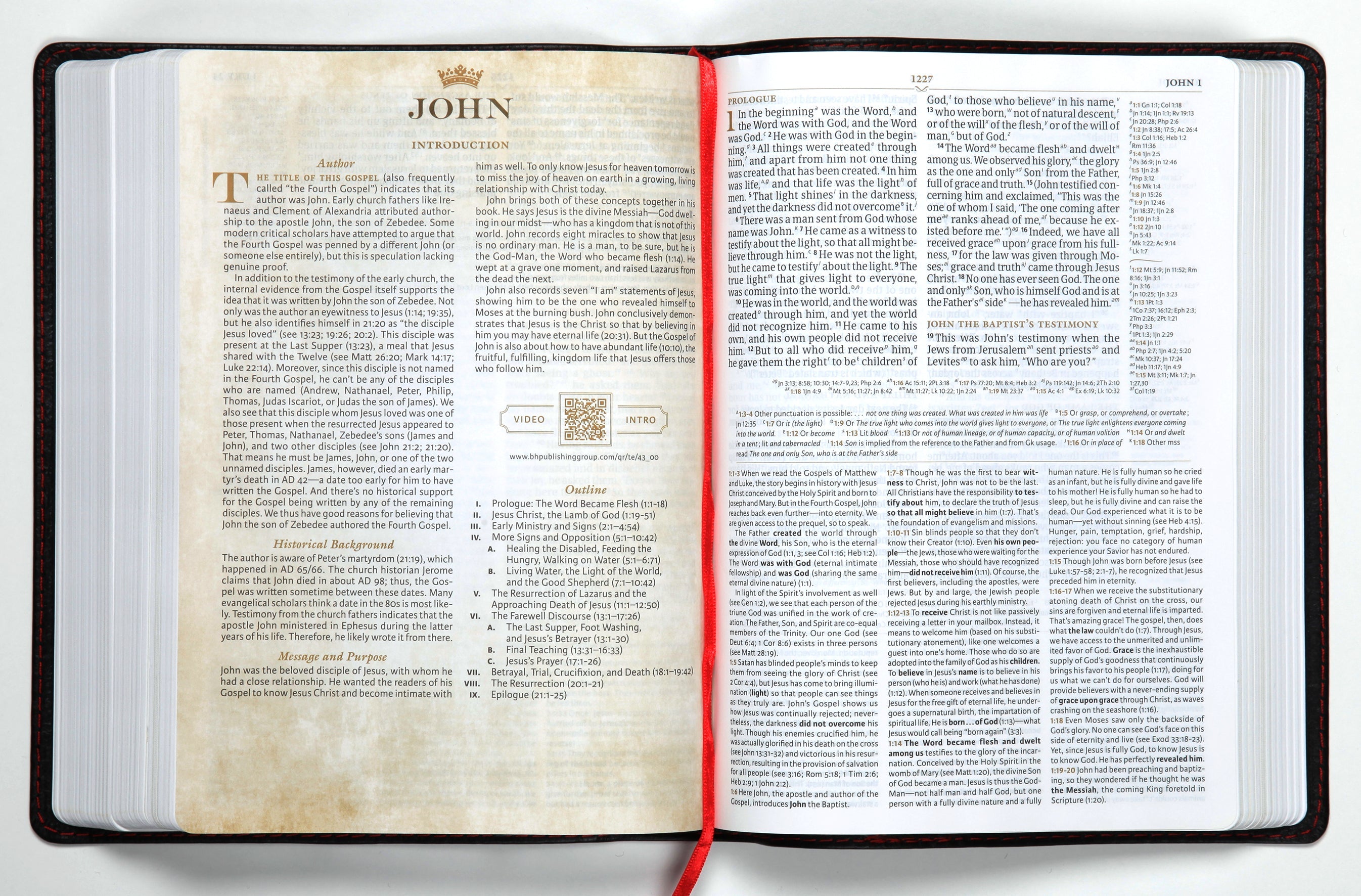 CSB Tony Evans Study Bible Black (Black Letter Edition) open on a nightstand