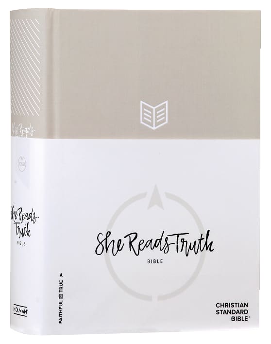 Luxury CSB She Reads Truth Bible opened to a beautiful, elegant interior spread