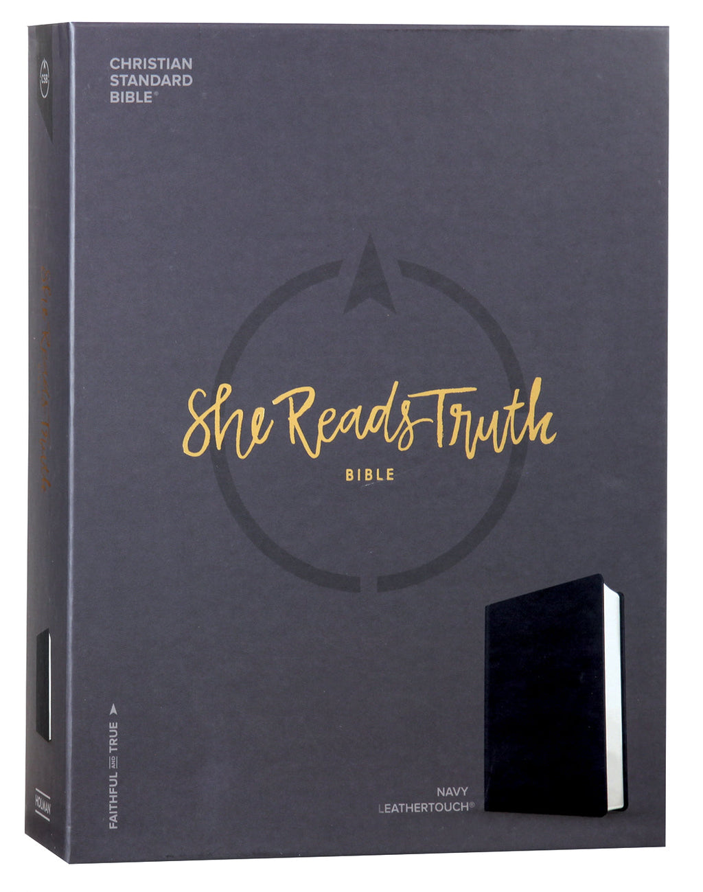 Sophisticated navy leather She Reads Truth Bible, a beautiful companion for the modern woman's faith journey.