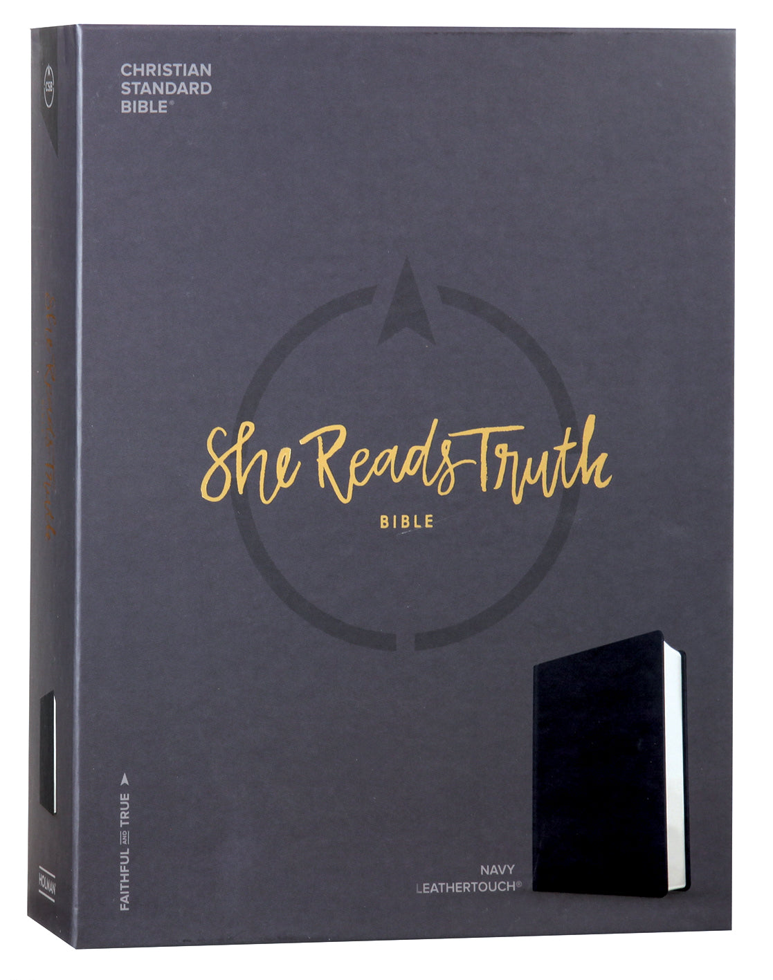 Sophisticated navy leather She Reads Truth Bible, a beautiful companion for the modern woman's faith journey.