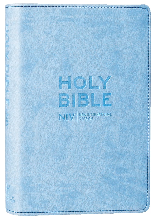 NIV Pocket Bible in Pastel Blue Soft-Tone leather cover