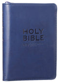 NIV Soft-Tone Navy Bible with Zip, a navy blue Bible with zip closure