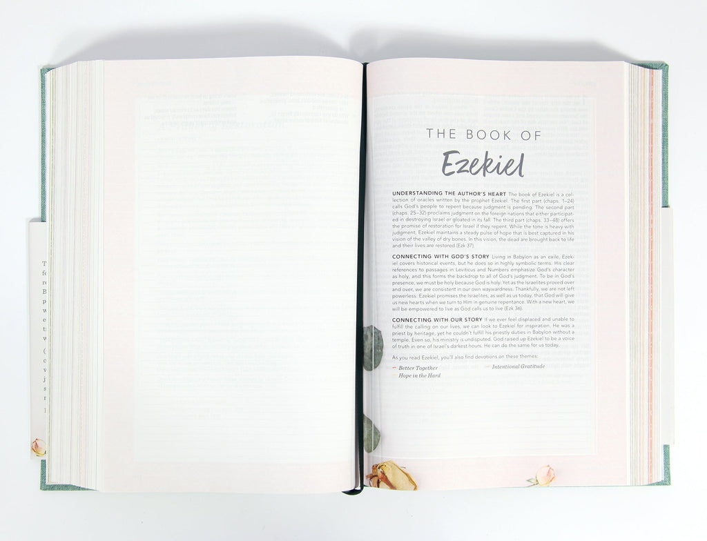 CSB (In)Courage Devotional Bible - Black Letter Edition on a luxurious wooden desk with a elegant background