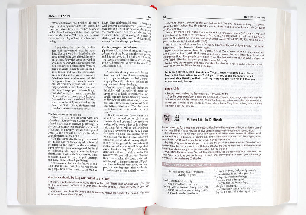 Bible Study Guide, NIV Bible, One Year Study with Daily Commentary, Spiritual Growth
