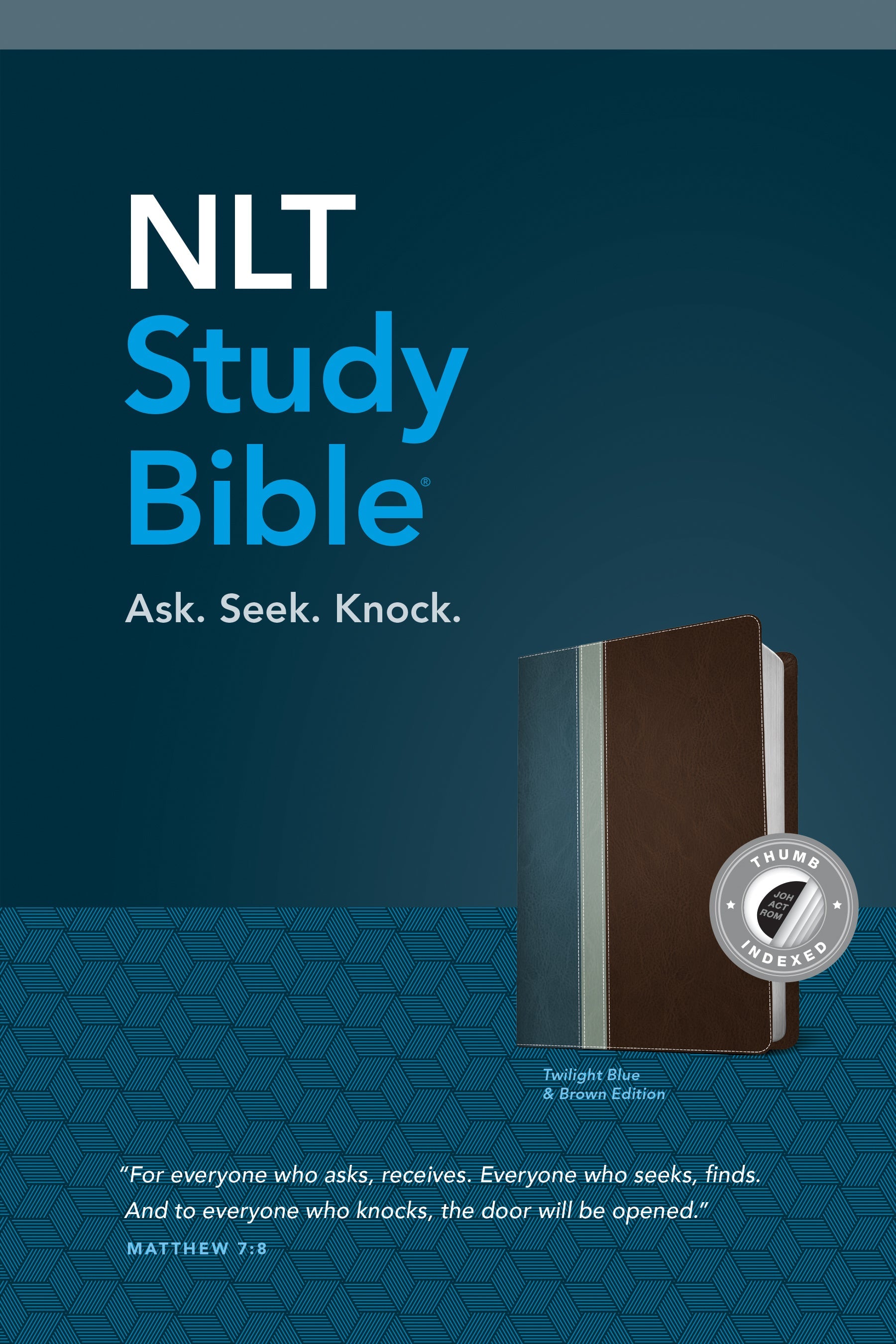 New Living Translation Study Bible Indexed - Twilight Blue Brown Leather Edition with Red Letter