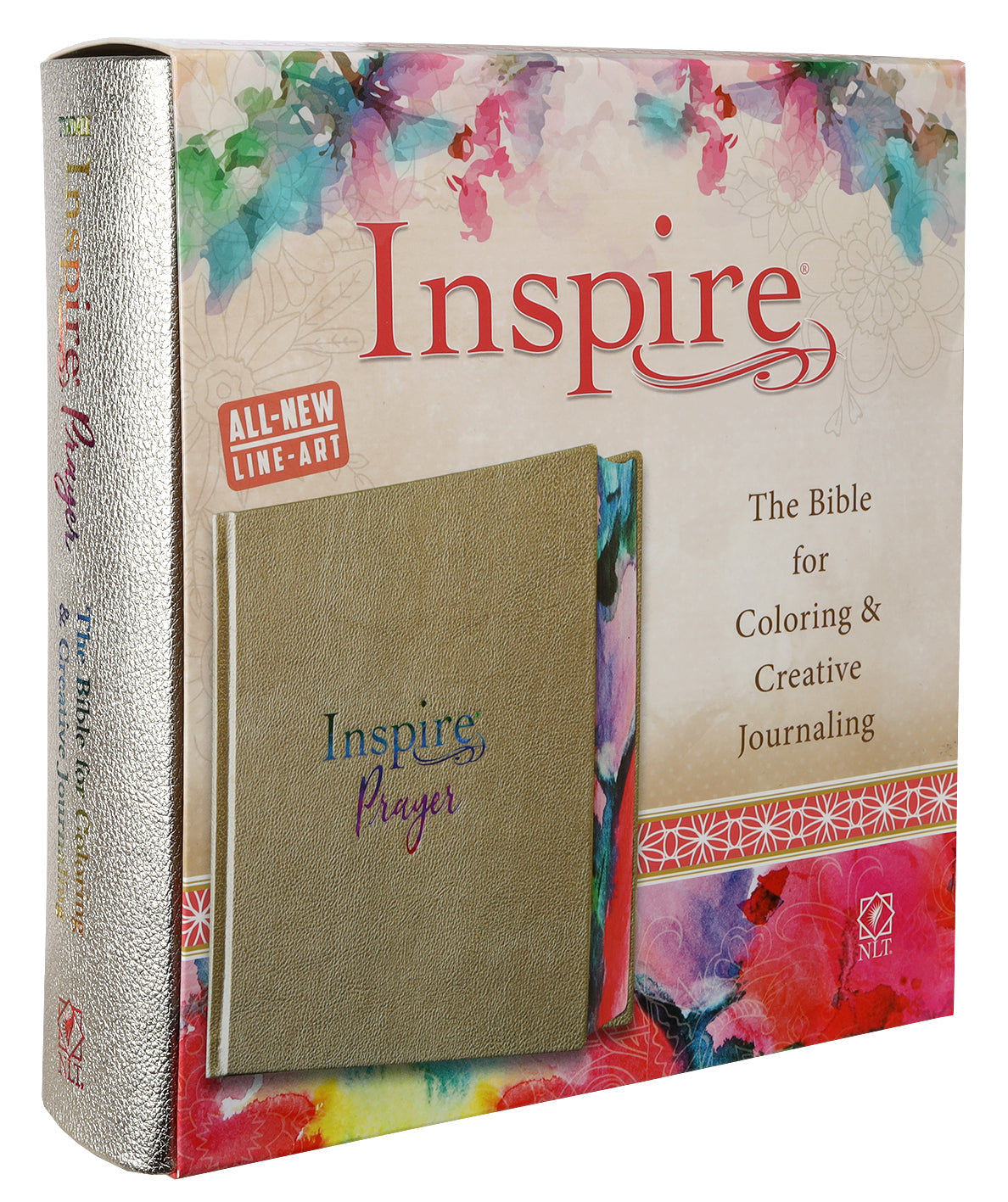 Black Letter Edition of Inspire Prayer Bible with Metallic Champagne Gold finish