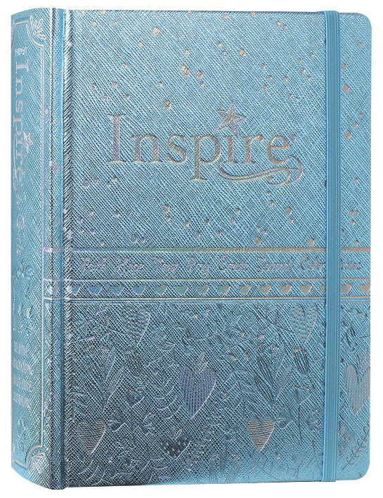 Metallic Blue NLT Inspire Bible for Girls with Black Letter Edition design