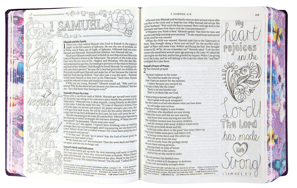 Purple NLT Inspire Praise Bible with black letter edition
