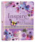 Purple NLT Inspire Praise Bible with devotional journaling features