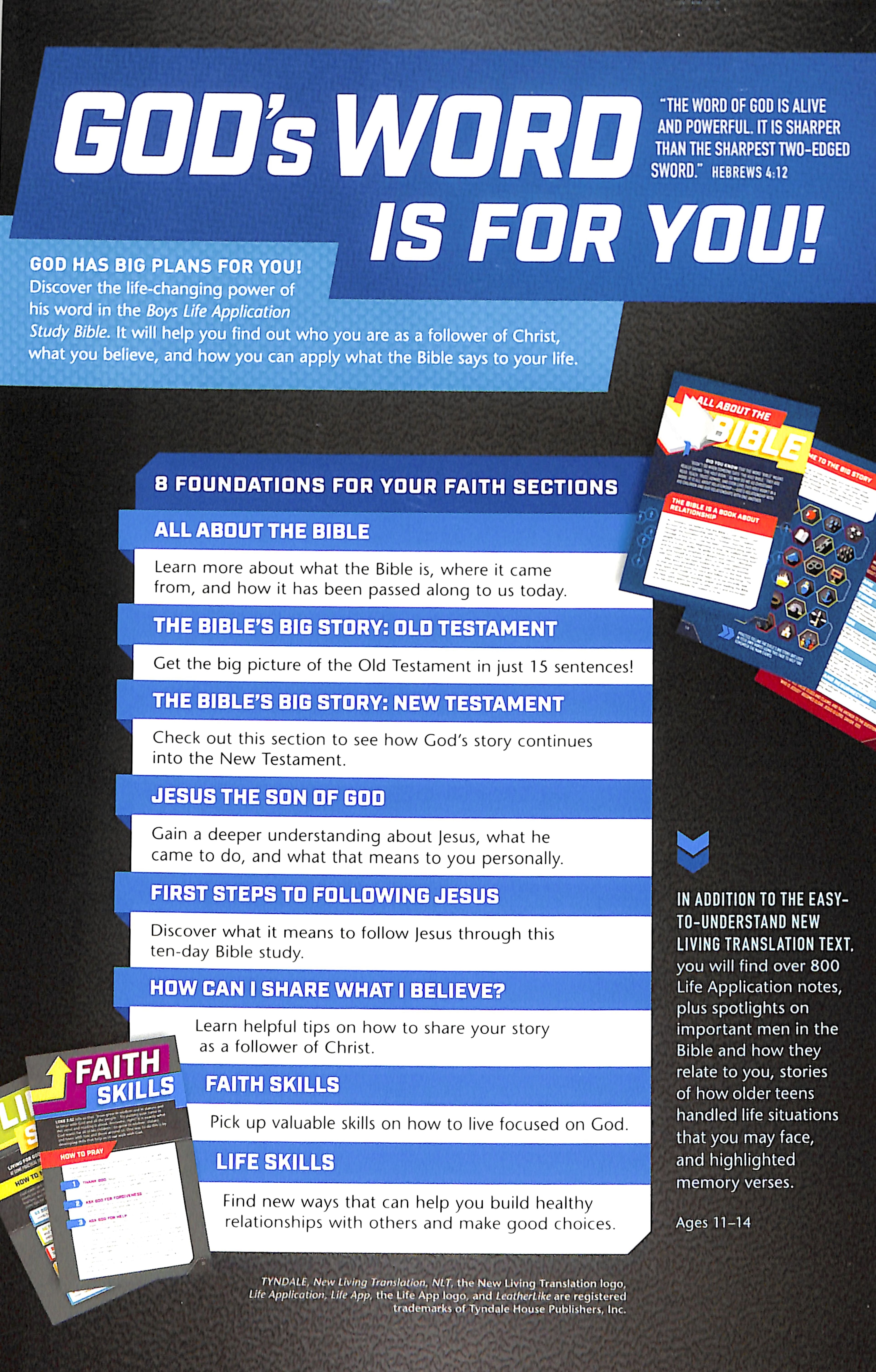 Boys NLT Life Application Study Bible, Black Letter Edition