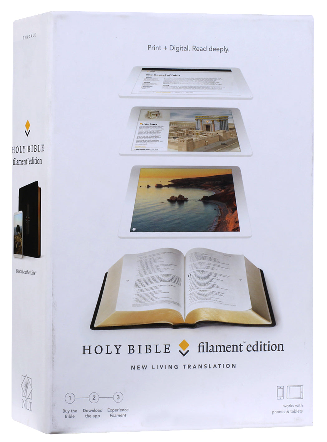 NLT Filament Bible Black (Black Letter Edition) (The Print+digital Bible)