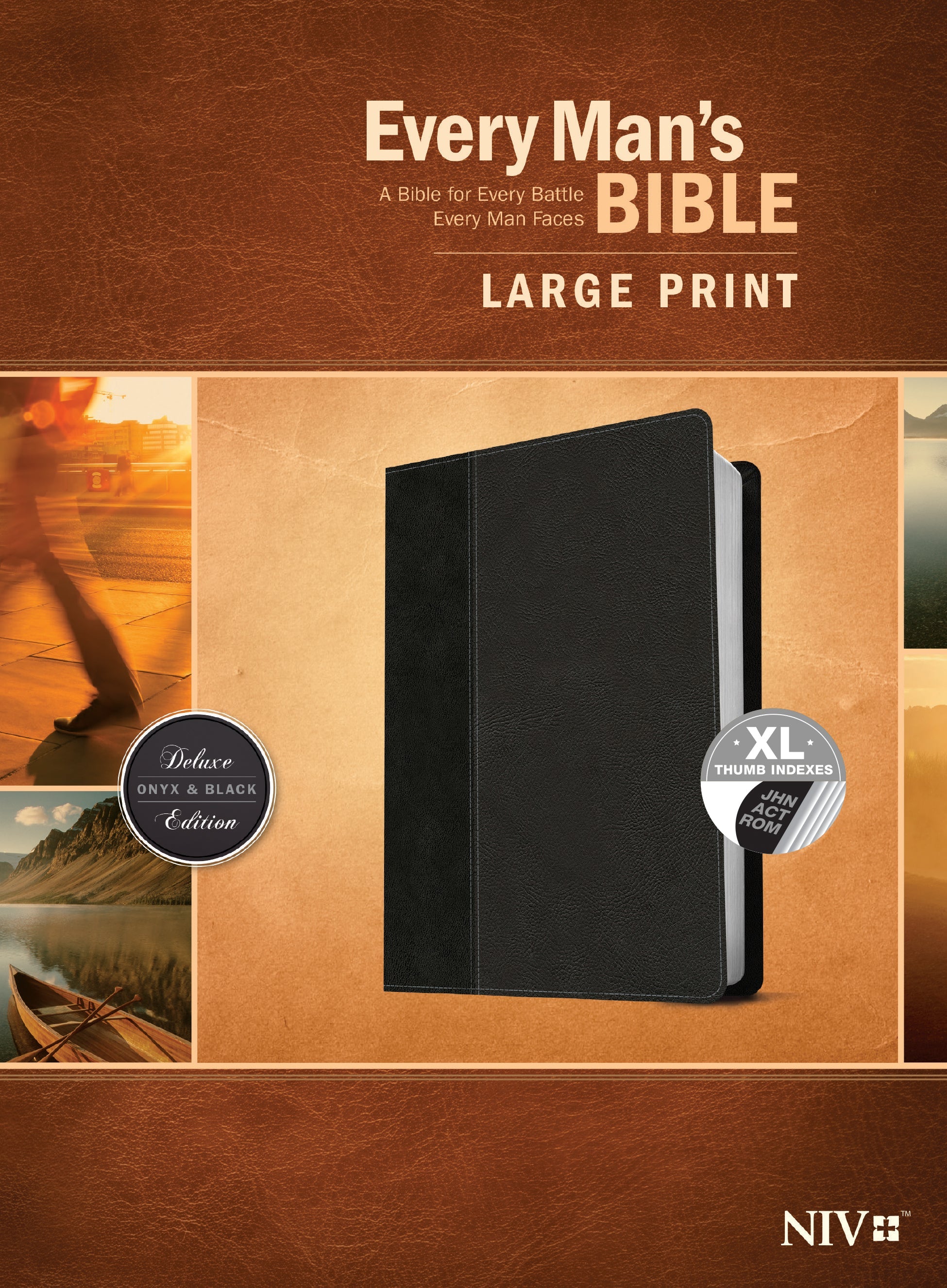 NIV Every Man's Bible Large Print Onyx/Black Indexed (Black Letter Edition)