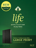 New Living Translation Life Application Study Bible 3rd Edition Large Print Black/Onyx (Red Letter Edition) cover photo.