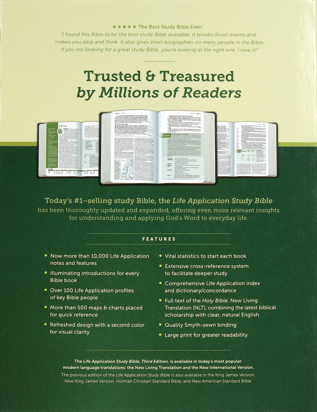 Front cover of NLT Life Application Study Bible 3rd Edition Large Print Black/Onyx (Red Letter Edition) Bible.